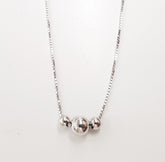 שרשרת כסף 3 כדורים 6 מ"מ ו4 מ"מ